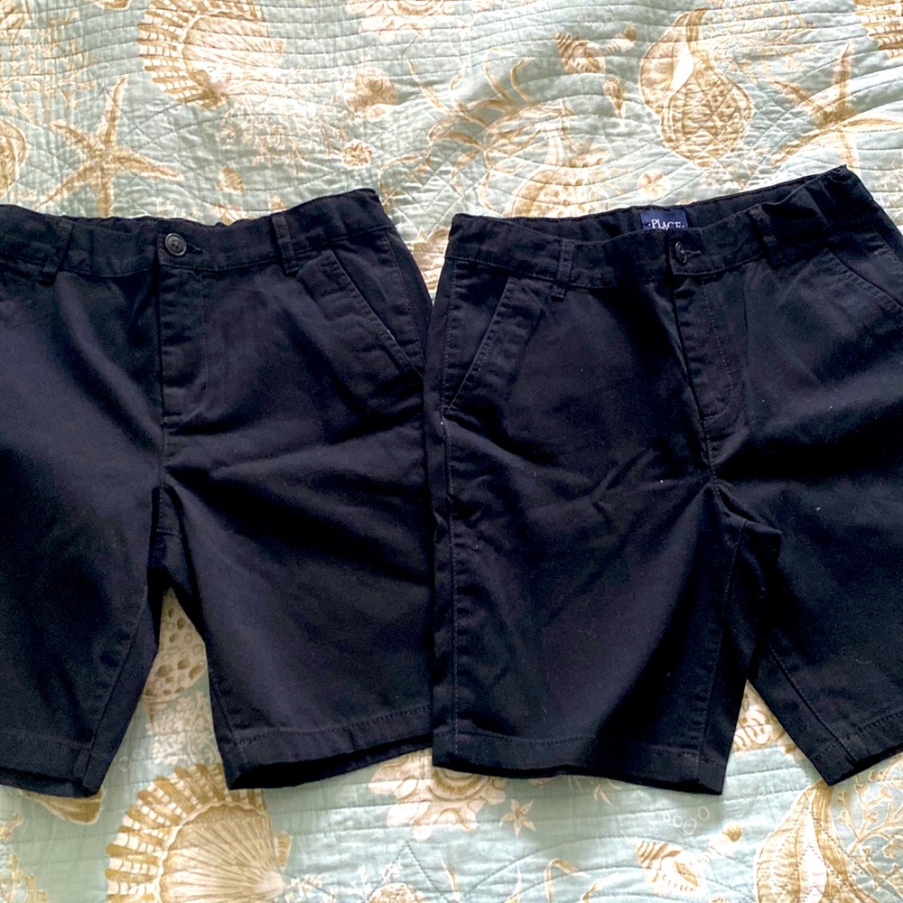 Two pair boys black shorts (uniform)